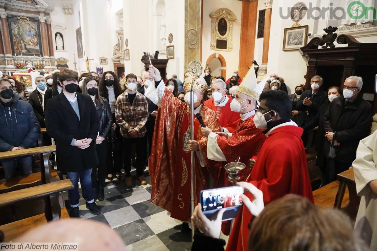 Messa San Valentino basilica Terni, donazione vetrata Lions liceo Metelli - 14 febbraio 2022 (40)