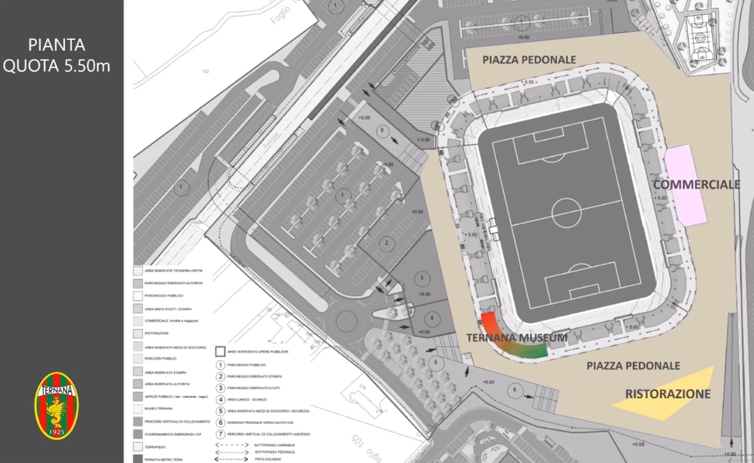 ternana progetto dati generali stadio fattibilità pianta 5.50