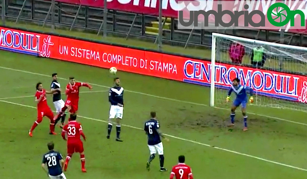 Perugia - Brescia il vantaggio di Forte (1-0)
