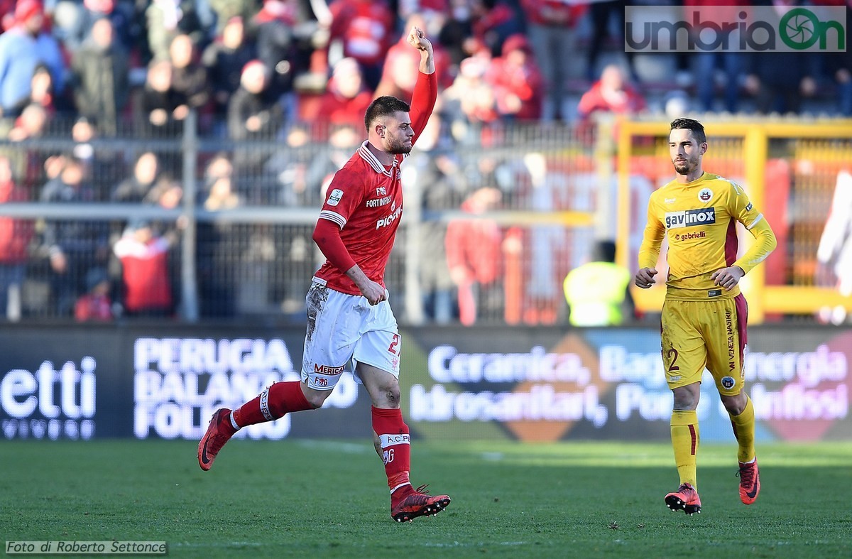 Perugia - Cittadella, 3 febbraio 2018 - Cerri esulta (1) (foto Settonce)