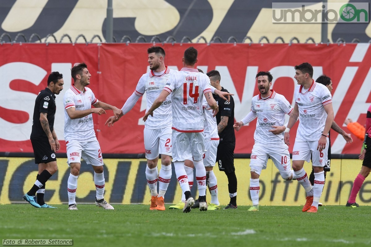 Perugia - Spezia, Cerri esulta 2-0 - 17 marzo 2018 (foto Settonce)