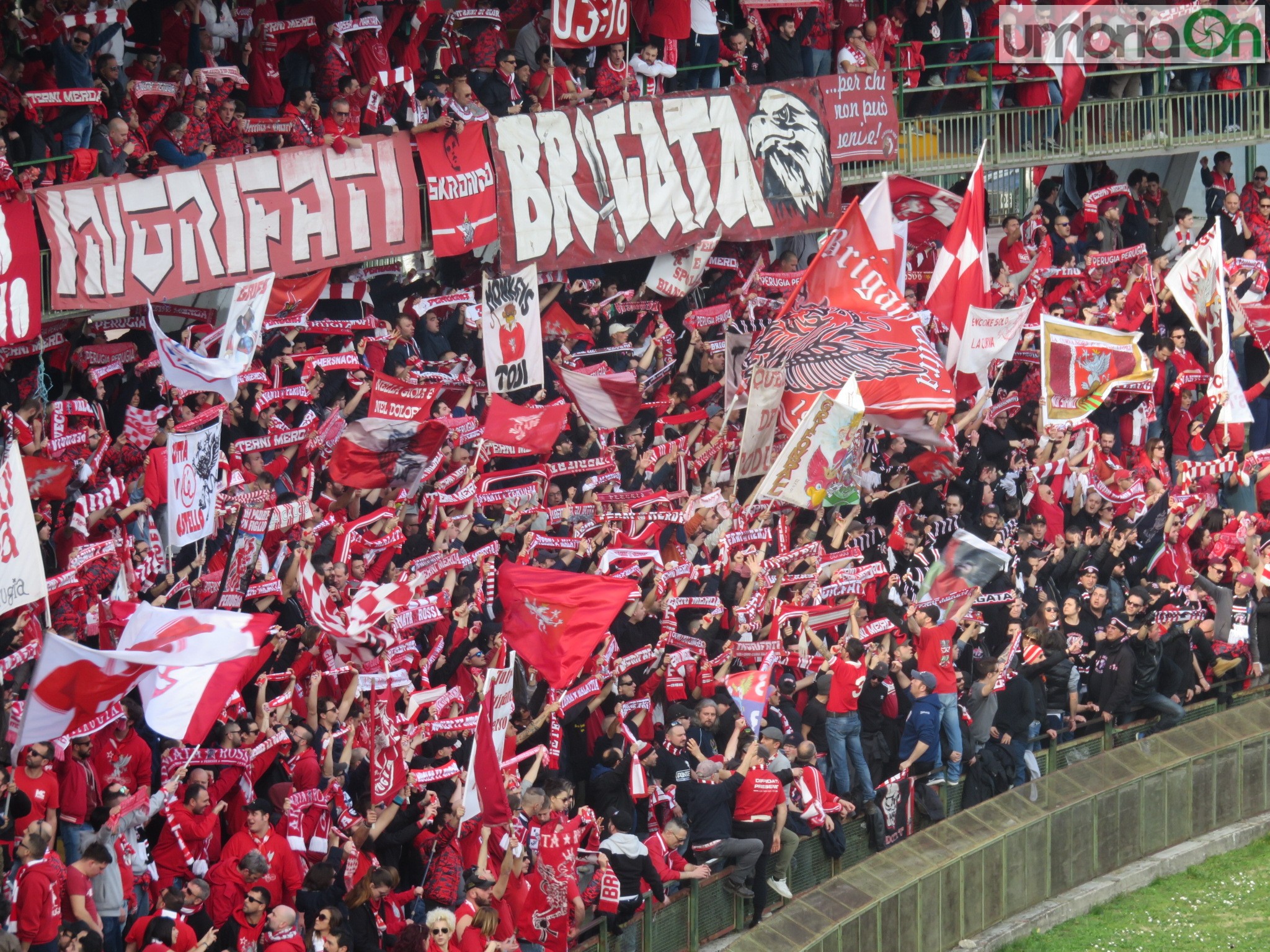 curva nord derby ternana perugia ingrifati