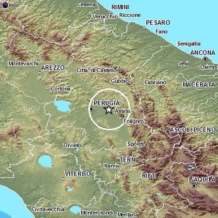 Lieve scossa di terremoto nella Valle del Topino