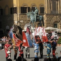 San Gemini, gli sbandieratori a Firenze