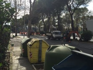 Lavori in corso in viale dello Stadio