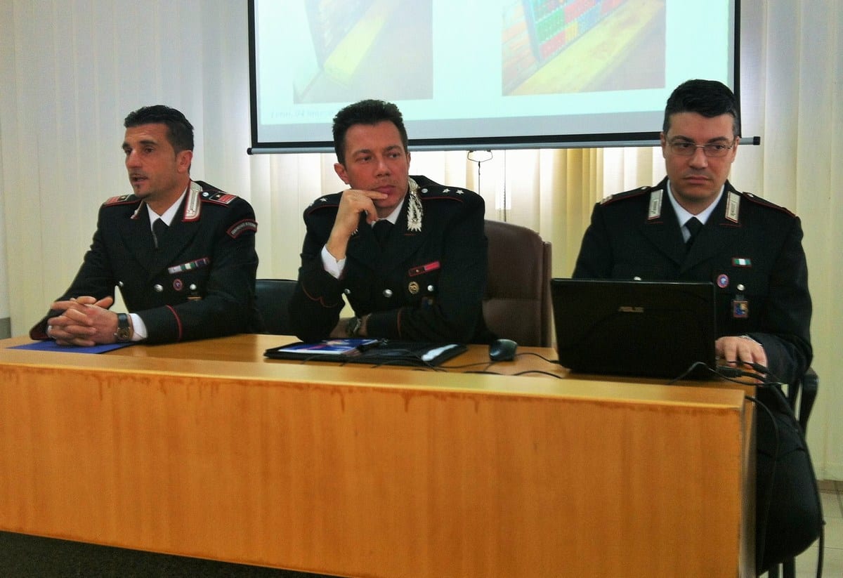 La conferenza stampa dei carabinieri