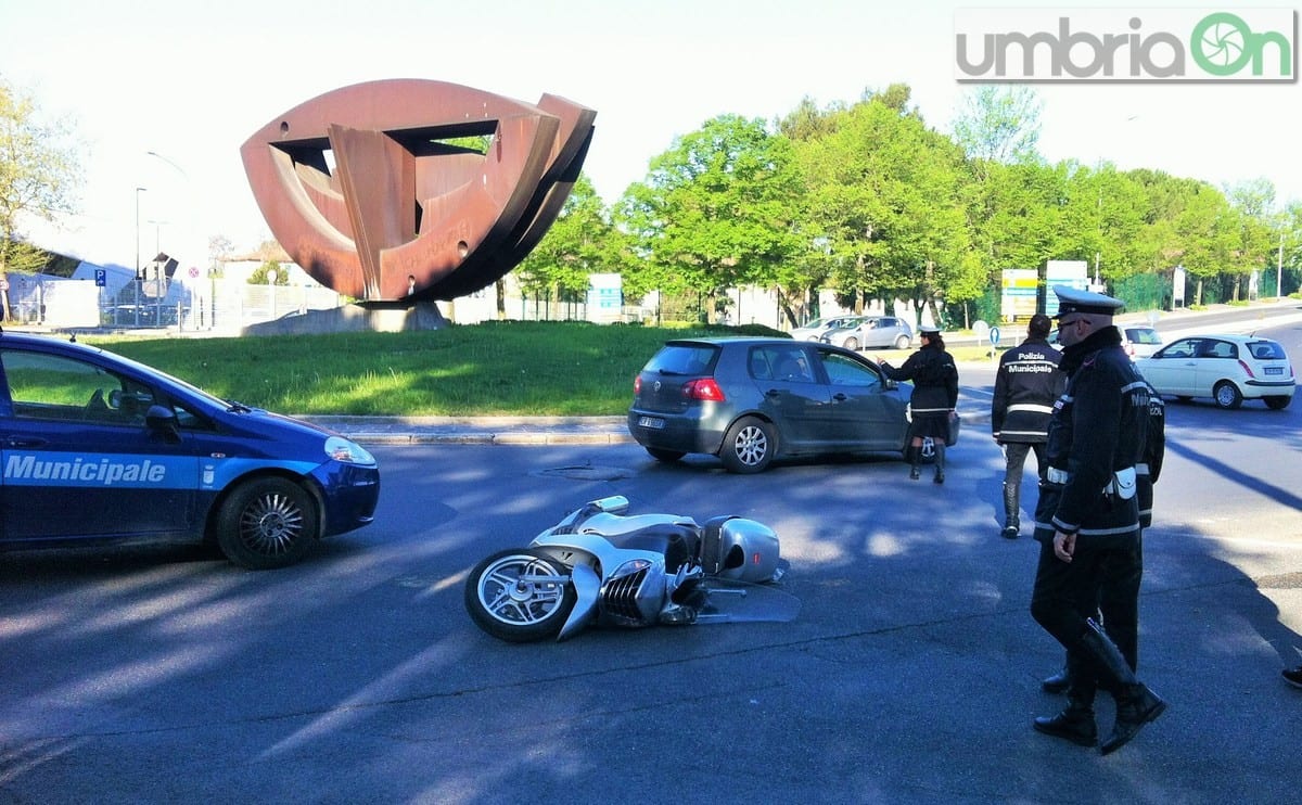 Lo scooter a terra