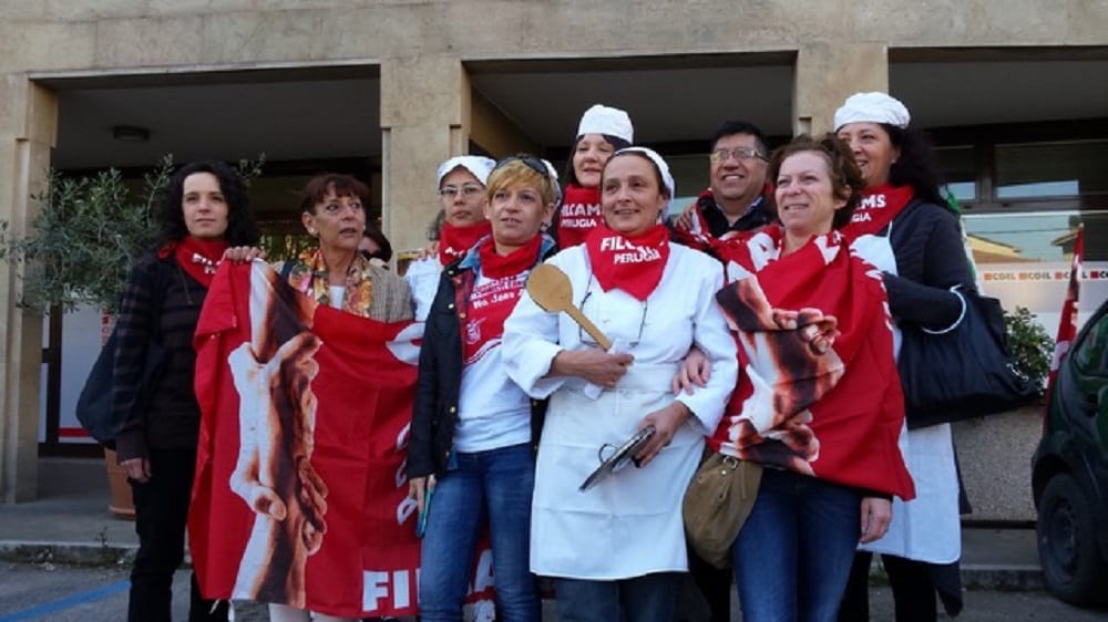 I lavoratori in sciopero