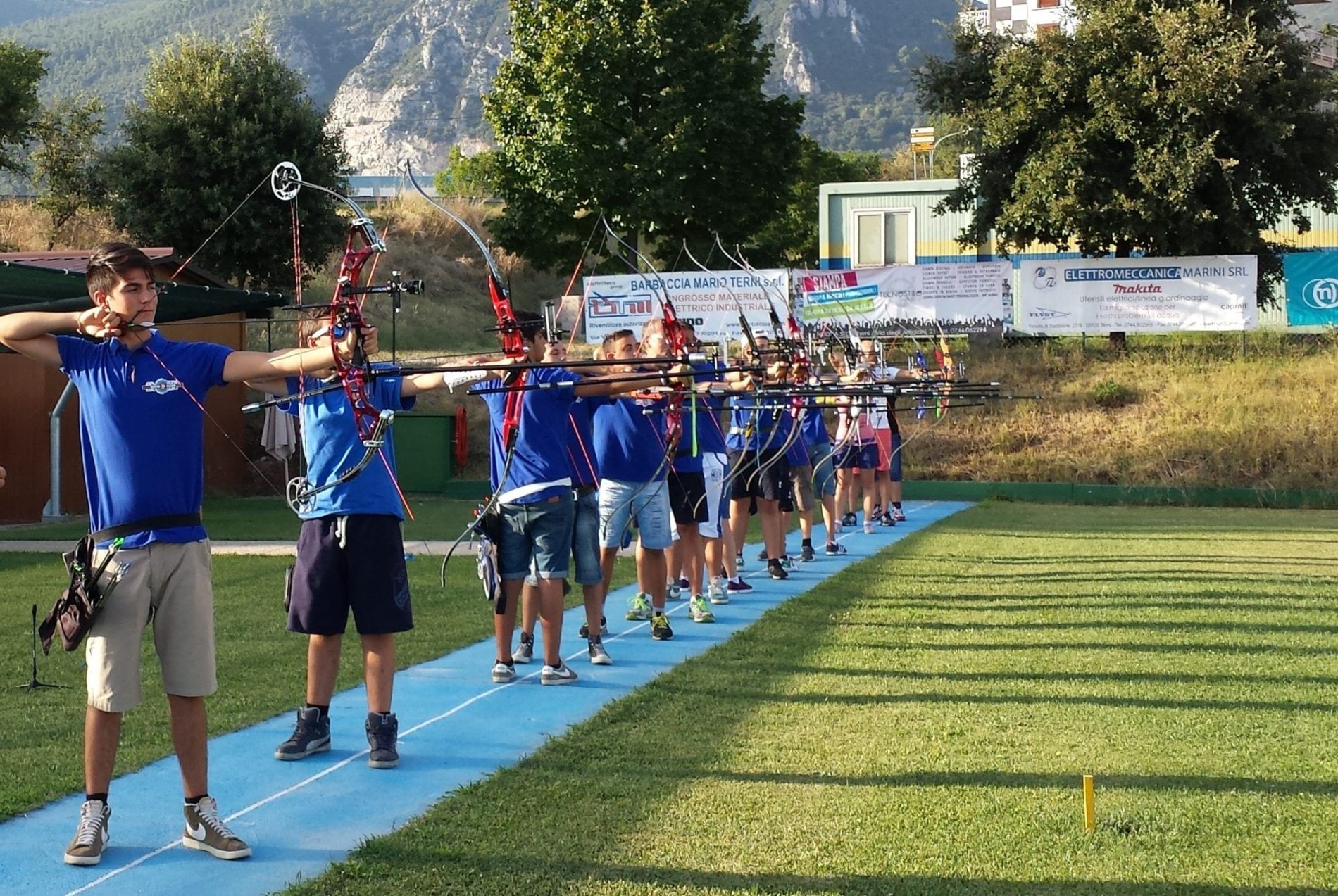 Gli arcieri ternani in allenamento