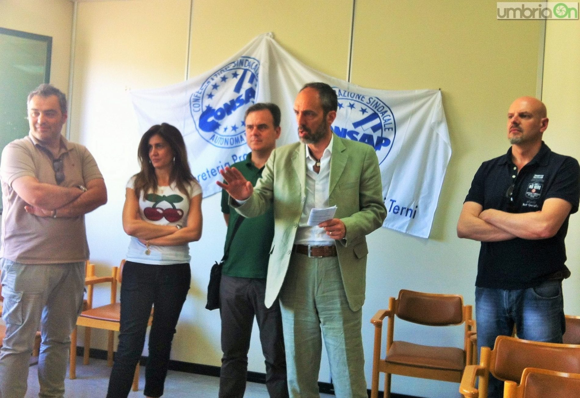 I rappresentanti del sindacato Consap