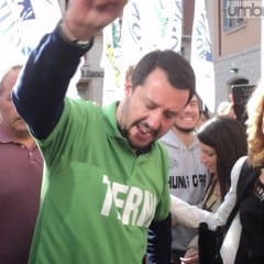 Terni, Matteo Salvini tra selfie e proclami