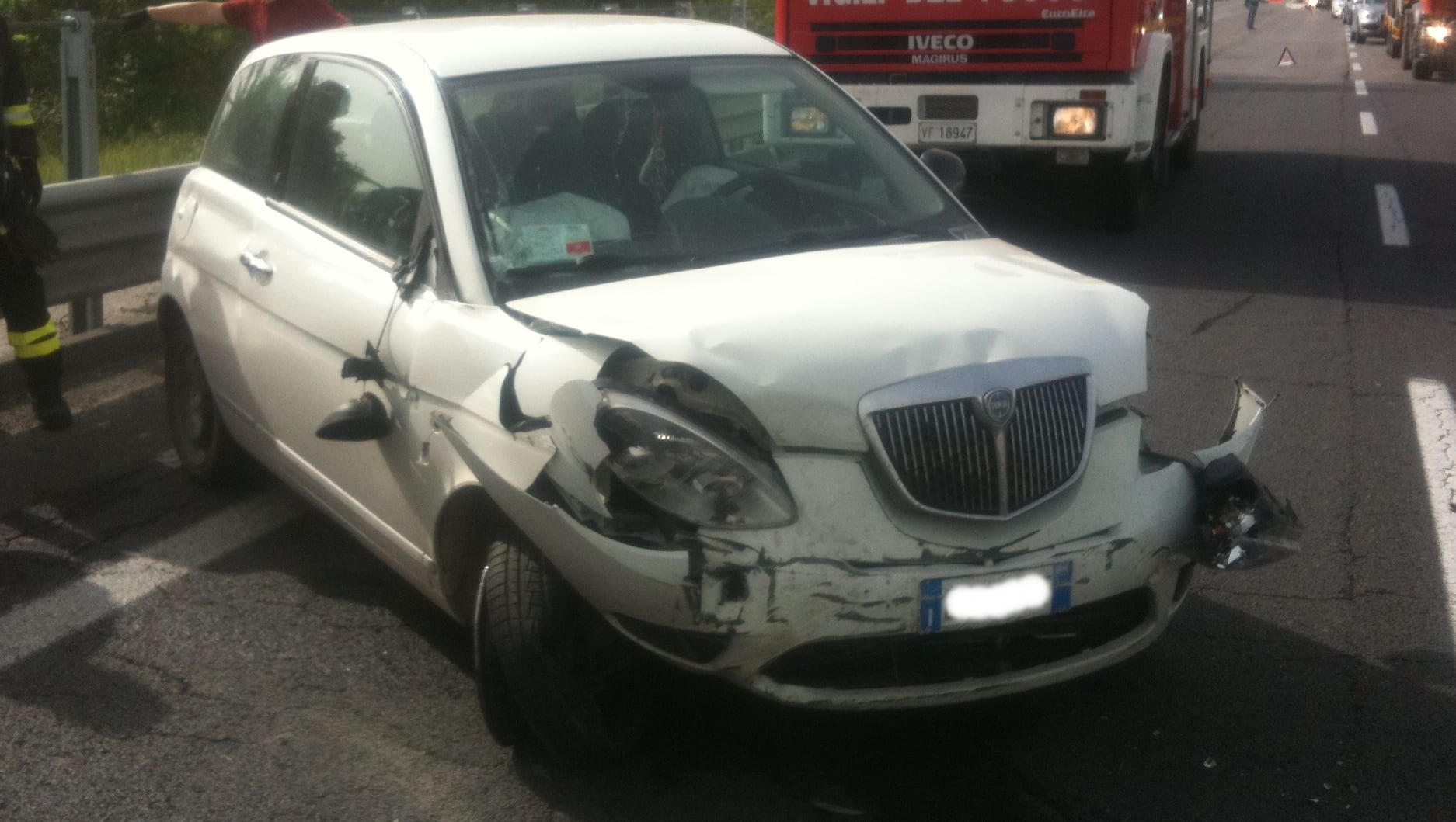 L'auto dopo il 'botto'