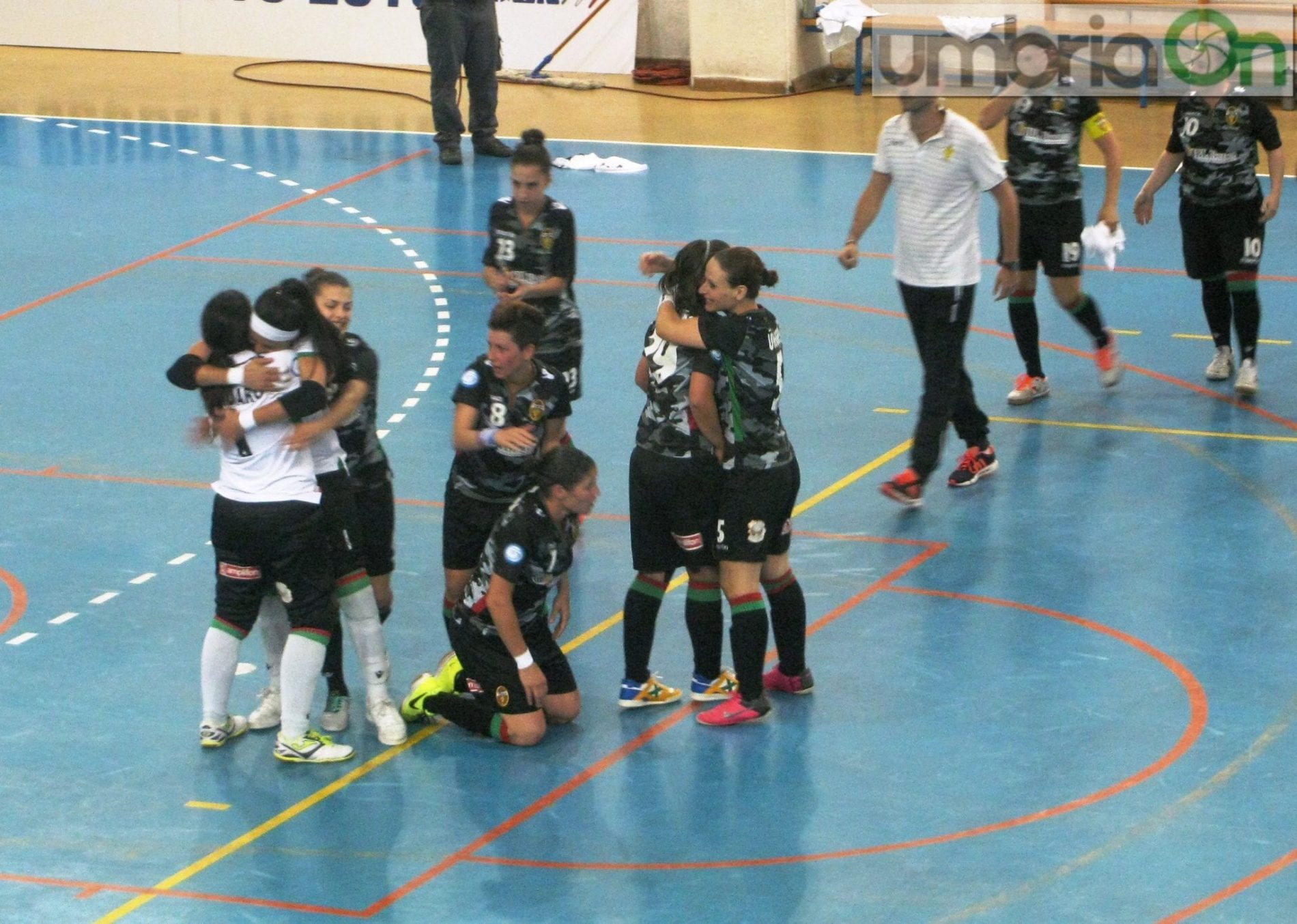 L'esultanza al termine del match: scudetto più vicino