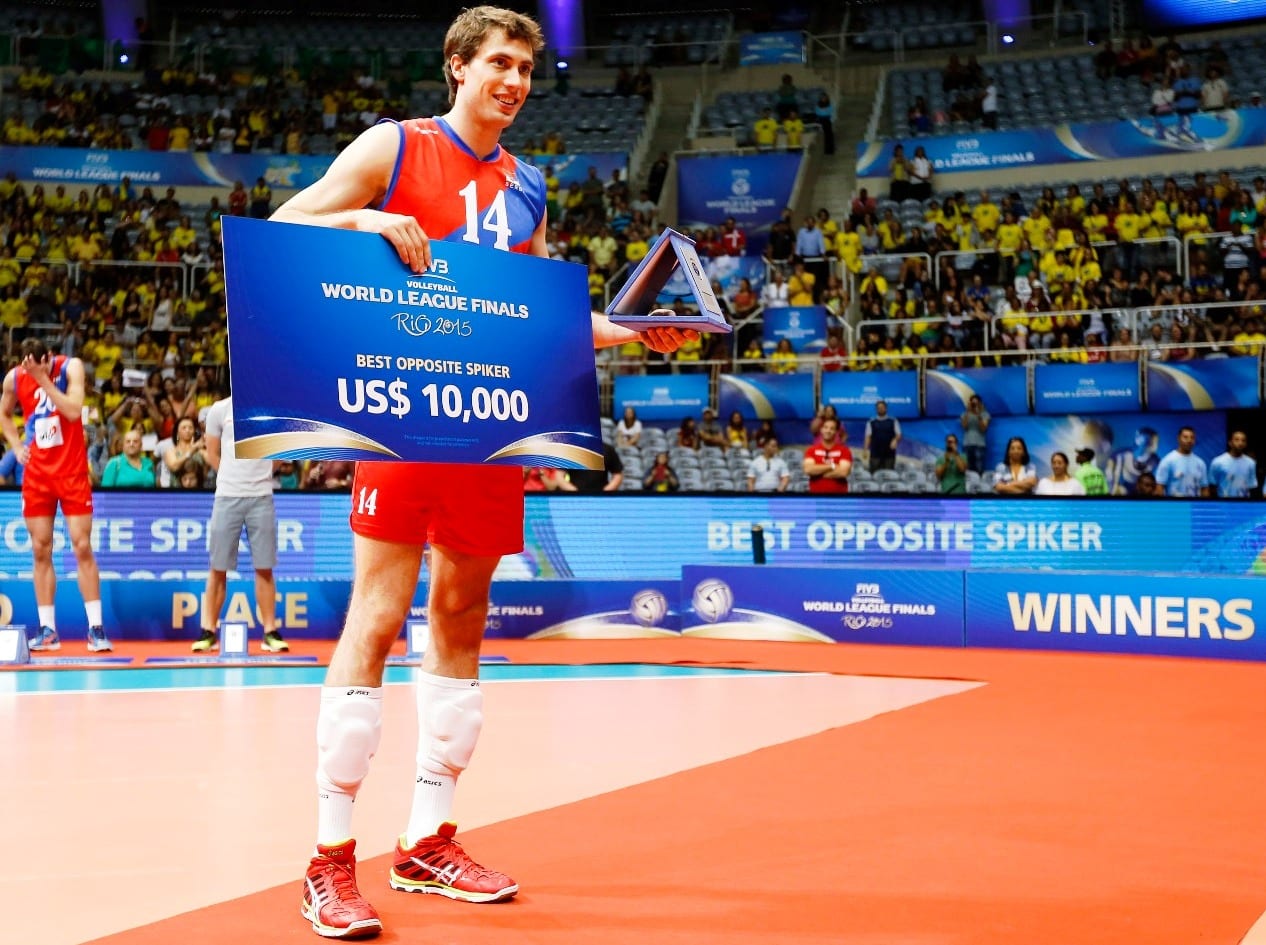 La premiazione di Atanasijević (foto Fivb)