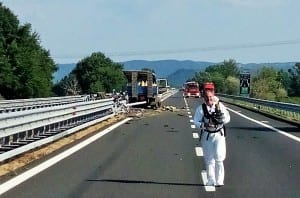 Incidente A1 autocarro con sostanze tossiche 2 - 10 luglio 2015