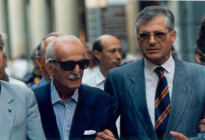 Torquato Secci, a sinistra, padre di Sergio