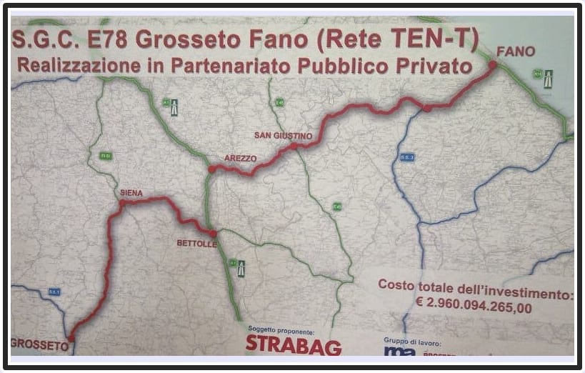 L'ipotesi di tracciato della E78