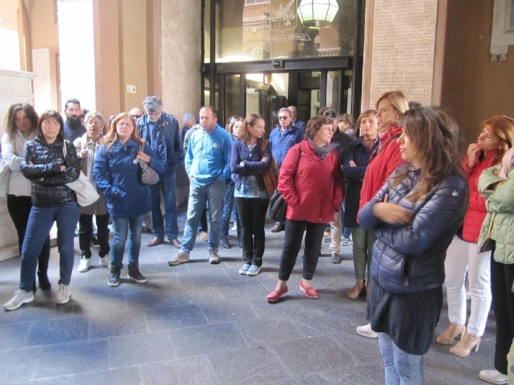 La delegazione dei lavoratori