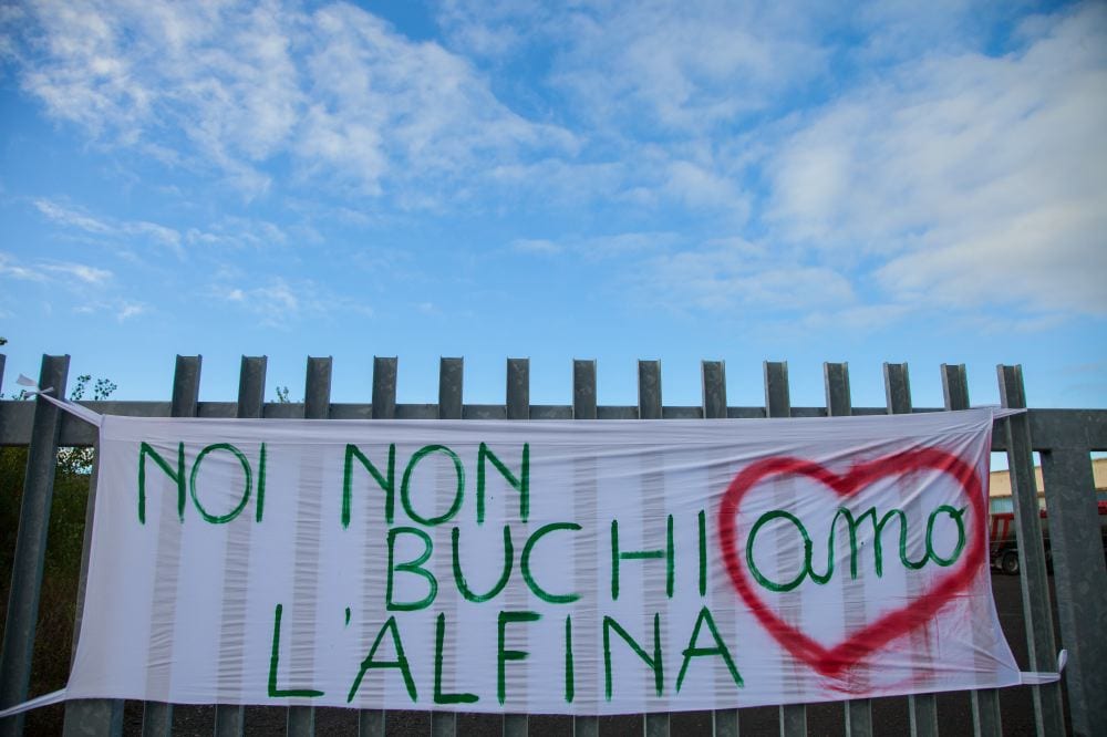 Una protesta contro la centrale nel 2015