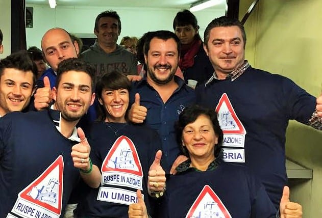 Salvini in Umbria: «Marini come Marino»