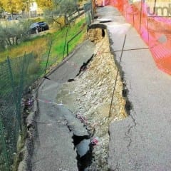 Terni, strada crollata: disagi a Torreorsina