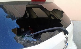 L'auto danneggiata