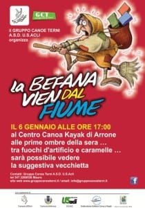 Befana fiume Arrone Gruppo Canoe