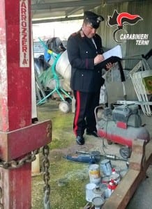 Carrozzeria abusiva Acquasparta, carabinieri 2 - 18 febbraio 2016