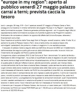 La nota ufficiale della Regione