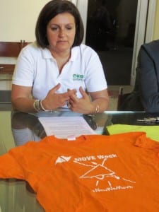 Paola Carletti con la maglietta di Move Week