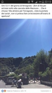 Cascata Marmore chiusa a Ferragosto, polemica social - 16 agosto 2016