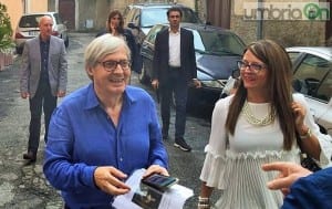 Vittorio Sgarbi e il sindaco Laura Pernazza