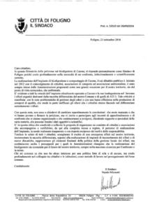 La lettera del sindaco Mismetti