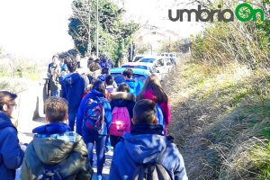 Piscille, studenti costretti a camminare fra le auto