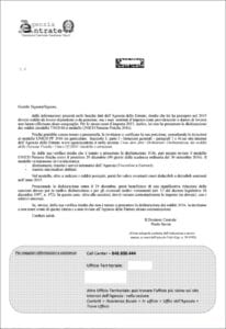 lettera, agenzia entrate