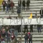 Striscione di solidarietà dei tifosi del Trapani