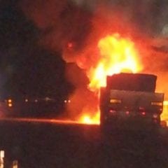 Terni, camion distrutto da incendio sul RaTo