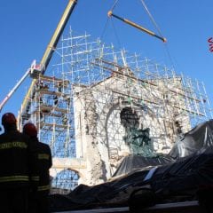 Terremoto, a Norcia Franceschini e Malagò