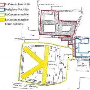 La pianta dell'ex carcere