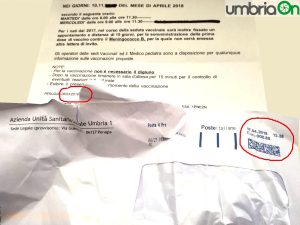 vaccinazione lettera convocazione in ritardo asl usl perugia poste