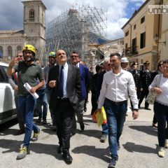 Il neo ministro Bonisoli visita la Valnerina