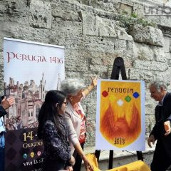 Perugia 1416, svelato il drappo del palio 2019
