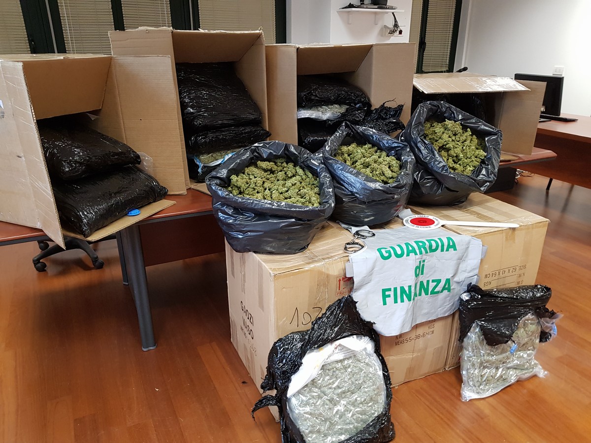 Umbria ‘crocevia’ della droga: sequestrati 70 chili di marijuana