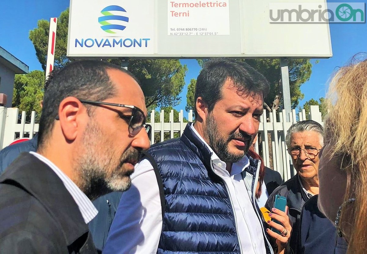 Terni, Salvini alla Treofan a ruota libera