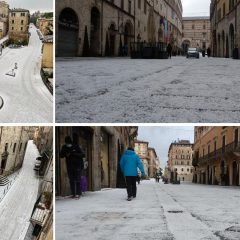 Video – La grandinata dell’Epifania imbianca il centro di Perugia