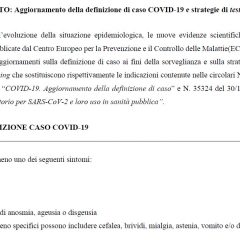 Covid, aggiornamento definizione caso, test e varianti: circolari