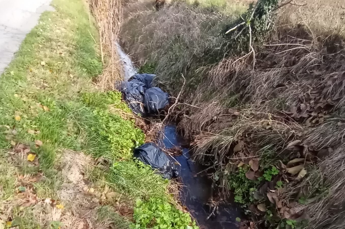 Buste dell’immondizia bloccano il canale: responsabili rintracciati e denunciati