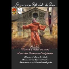 ‘Francesco allodola di Dio’ in scena il 4 ottobre a San Gemini