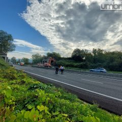 Demolito il cavalcavia che passa sopra il raccordo Terni/Orte