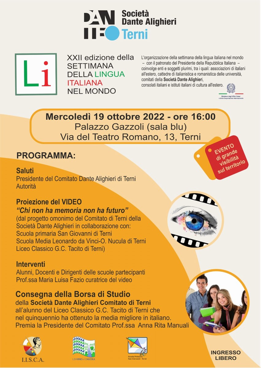Terni: un pomeriggio dedicato all’italiano che ‘eccelle’. Studenti e scuole protagonisti